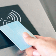 Key card reader for access control integrated with structured cabling.