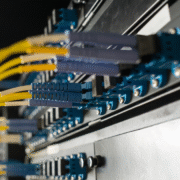 Neatly finished data cabinet with organised Cat6 cabling after office infrastructure upgrade in Hertfordshire