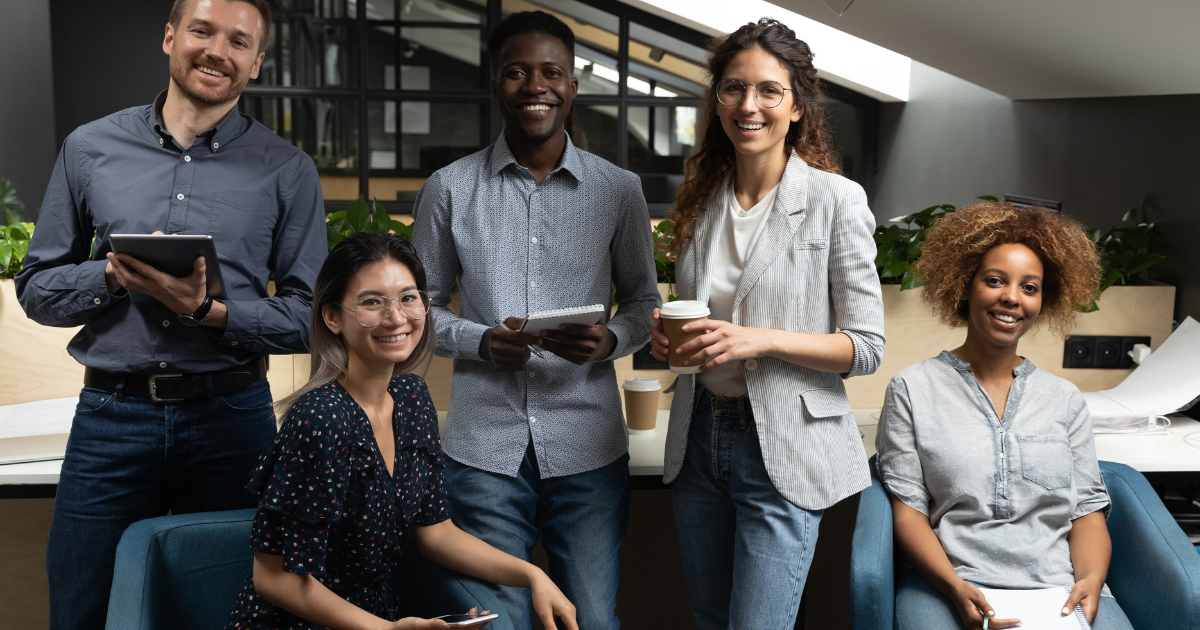 Small business team working productively on fast reliable network