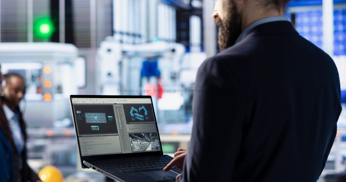Technician performing testing on Cat6 cabling