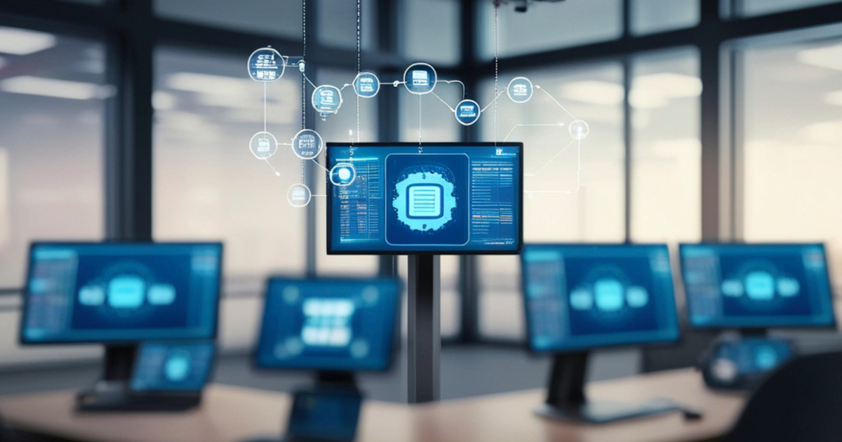 Smart commercial building using structured cabling for lighting and environmental control.