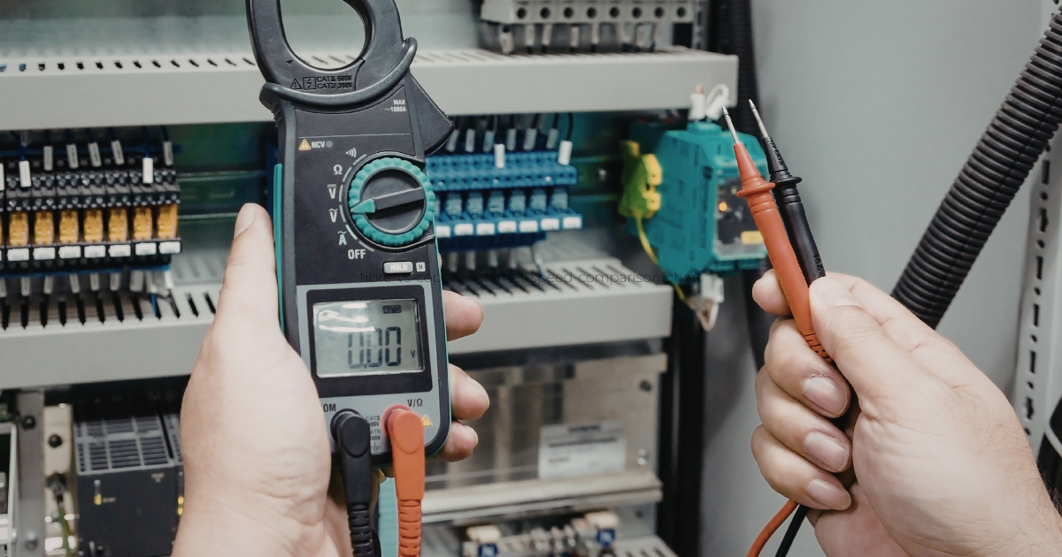 Structured cabling testing and certification equipment in use