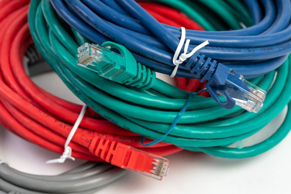 Cat6 data cabling and network cabinet installation.